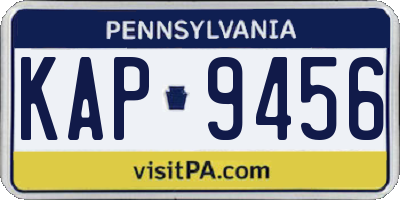 PA license plate KAP9456
