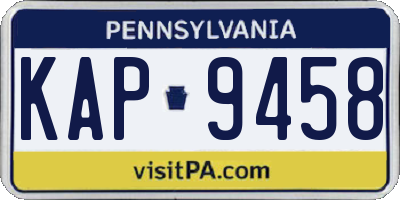 PA license plate KAP9458