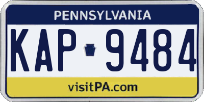 PA license plate KAP9484