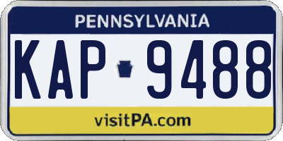 PA license plate KAP9488