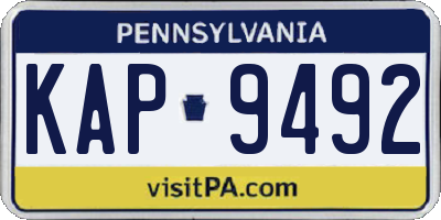 PA license plate KAP9492