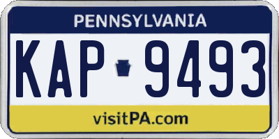 PA license plate KAP9493