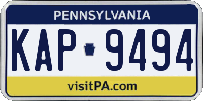 PA license plate KAP9494