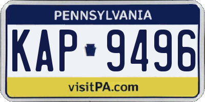 PA license plate KAP9496