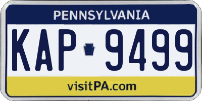 PA license plate KAP9499