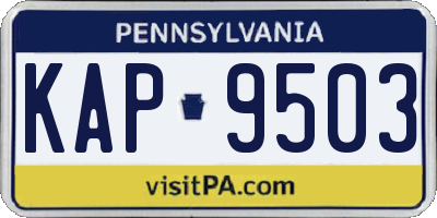 PA license plate KAP9503