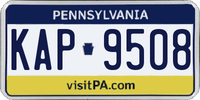 PA license plate KAP9508