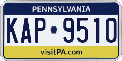 PA license plate KAP9510