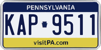 PA license plate KAP9511