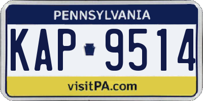 PA license plate KAP9514