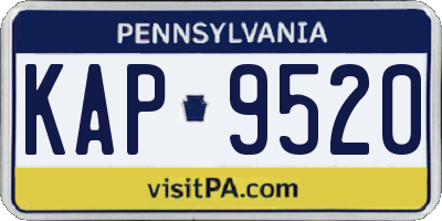 PA license plate KAP9520