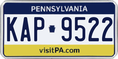 PA license plate KAP9522