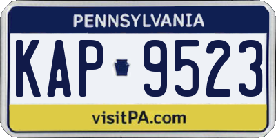 PA license plate KAP9523