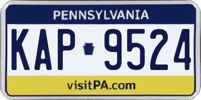 PA license plate KAP9524