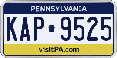 PA license plate KAP9525