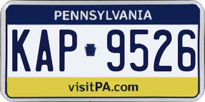 PA license plate KAP9526