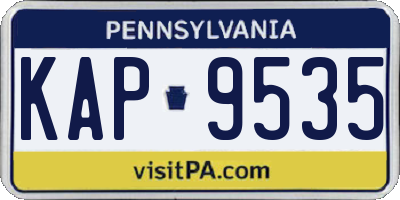 PA license plate KAP9535