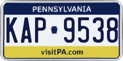 PA license plate KAP9538