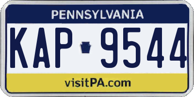 PA license plate KAP9544