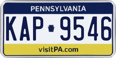 PA license plate KAP9546