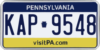 PA license plate KAP9548