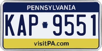 PA license plate KAP9551