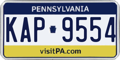 PA license plate KAP9554