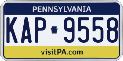 PA license plate KAP9558