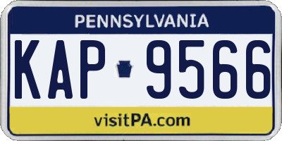 PA license plate KAP9566
