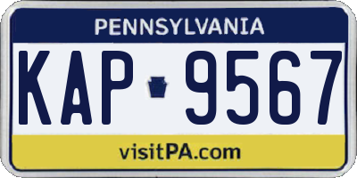 PA license plate KAP9567