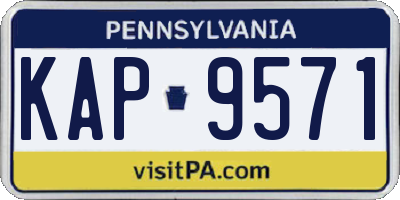 PA license plate KAP9571