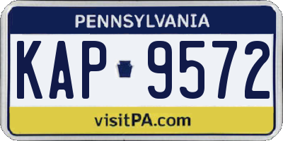 PA license plate KAP9572
