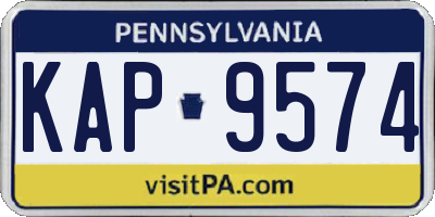 PA license plate KAP9574