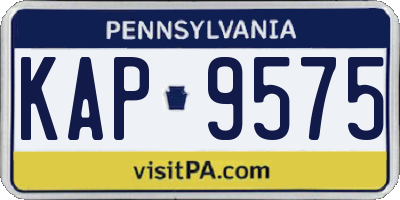 PA license plate KAP9575