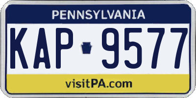 PA license plate KAP9577