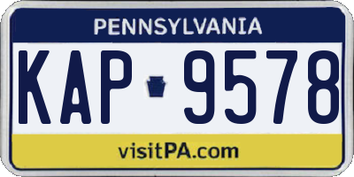 PA license plate KAP9578