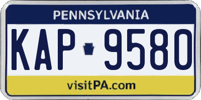 PA license plate KAP9580