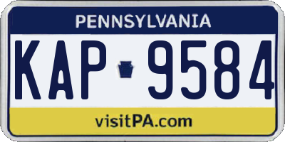 PA license plate KAP9584
