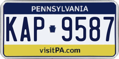 PA license plate KAP9587