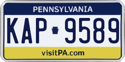 PA license plate KAP9589