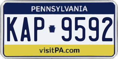 PA license plate KAP9592