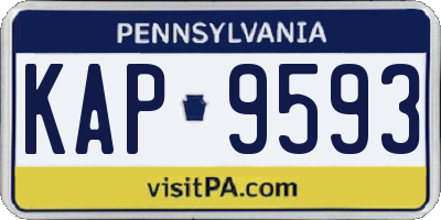 PA license plate KAP9593