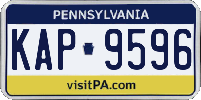 PA license plate KAP9596