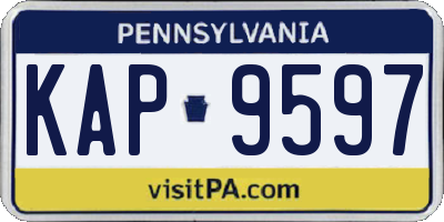 PA license plate KAP9597
