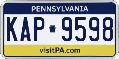 PA license plate KAP9598