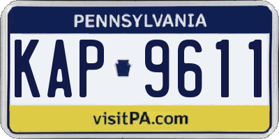 PA license plate KAP9611