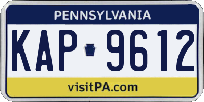 PA license plate KAP9612