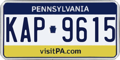 PA license plate KAP9615