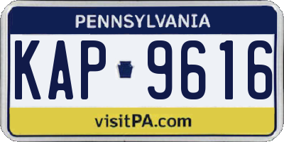 PA license plate KAP9616
