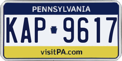 PA license plate KAP9617